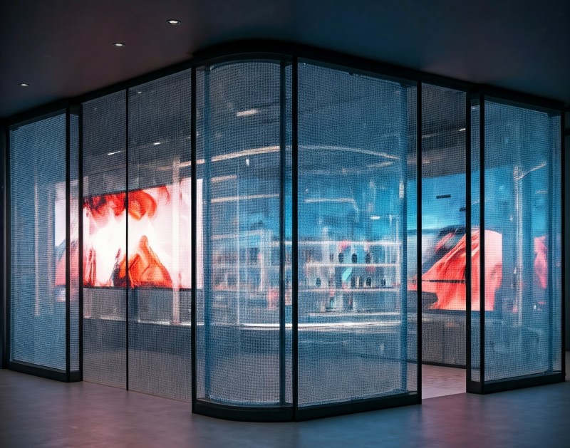 LED transparent film screens